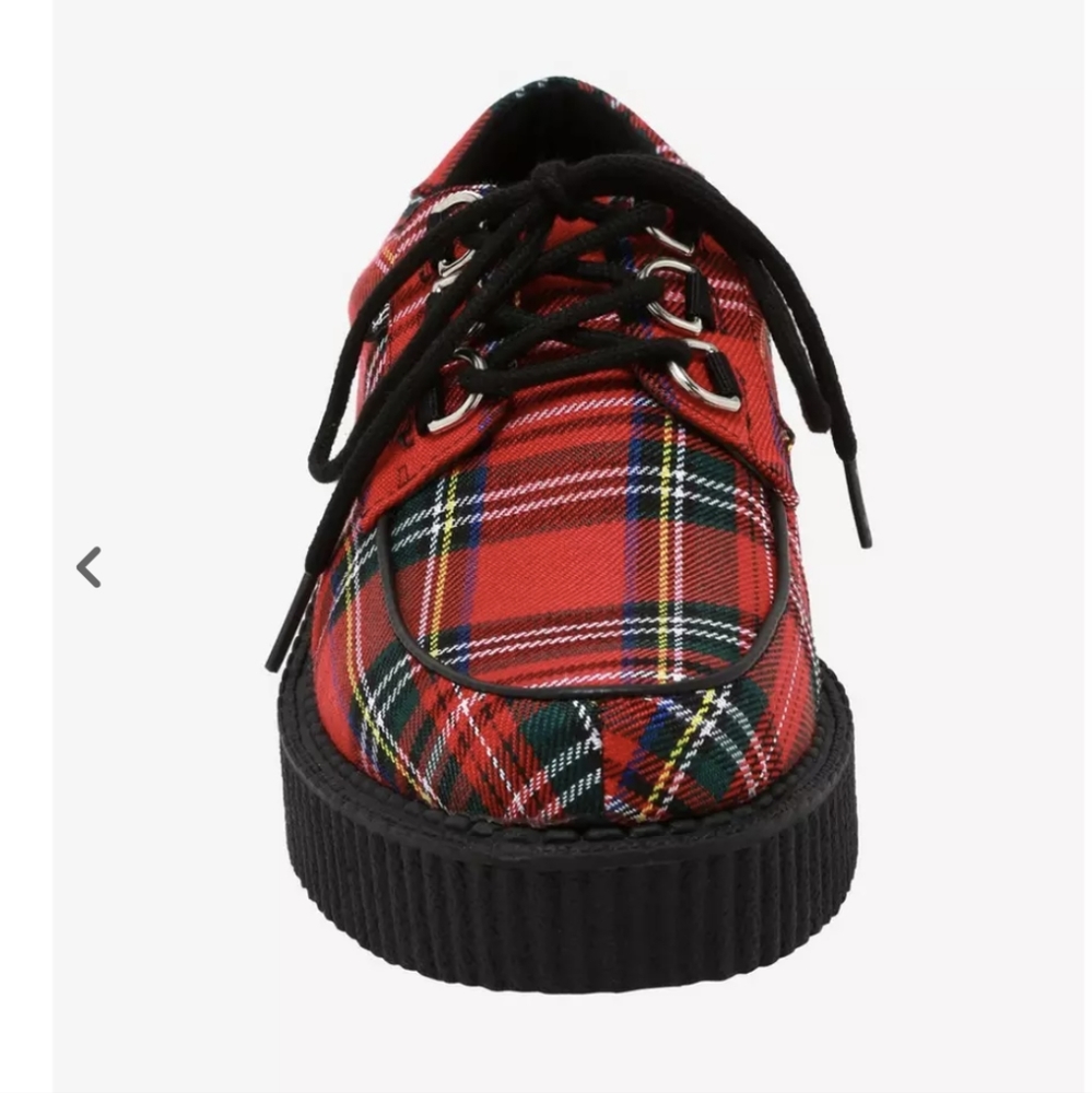 Anarchic by T.U.K. Red Tartan Vegan Creeper